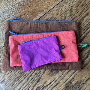 Baggu Flat Pouch Set Colorblock
